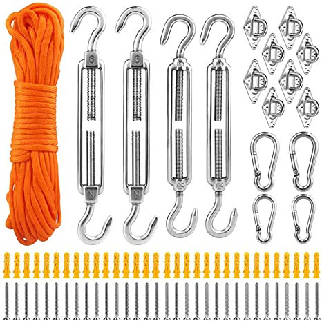 Lot de 81 fixations pour auvent rectangulaire en acier inoxydable antirouille