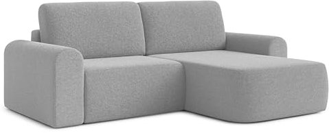 AXLIVING Sofa 250 cm breit mit Schlaffunktion Otterton in Hellgrau R