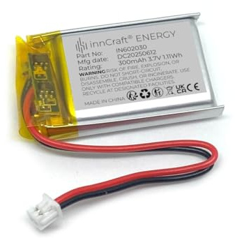 Lithium Polymer Akku innCraft Energy 300mAh 3.7V, 32x20x6 Modell 602030 2P Molex 51021-020 1.25mm Anschluss