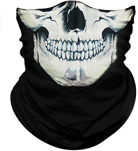 Crâne Visage Blanc Nez Noir Femme Homme Bandana Microfibre Tube Bandeaux Respirant Balaclava Cache-Col pour Yoga Bike Sports