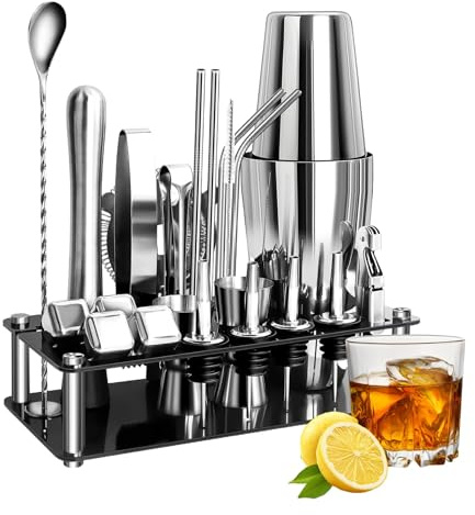 25PCS Cocktail Shakers Set Stainless Steel Cocktail Making Kit 750ml Shaker