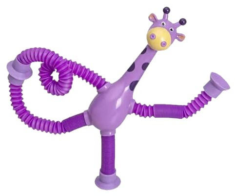 Teleskop-Saugnapf Giraffe | Spielzeug mit Saugnapf, ausziehbar im