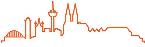 Samunshi® Köln Skyline Aufkleber Silhouette in 8 Größen und 25 Farben (15x4,4cm orange)