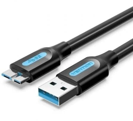 VENTION 3m Hard Drive Cable USB 3.0 Type A to Micro USB B Cable 5Gbps External Hard Drive Cable Compatible with Seagate Western Toshiba and More