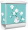 banjado® Burgwächter Briefkasten Weiß 38x39x12cm mit Motiv Magnolien/Briefkasten mit Zeitungsfach/Briefkasten mit Zeitungsrolle/Postkasten inkl. Montagematerial & 2 Schlüsseln
