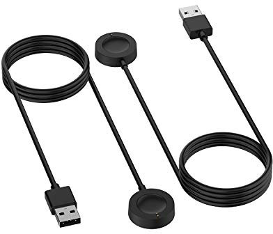 Ruentech Chargeur Compatible avec Fossil Gen 6/4 Venture HR/Explorist HR/Fossil Gen 5 Carlyle/Julianna, Station de Charge 100 cm (Noir + Noir)