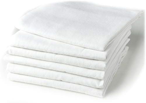 FENSILO|Moltontücher|Spucktücher Baby - 6er Pack - 80x80cm|Spucktuch – 100% Baumwolle Flanell Weiss- Moltontuch Unisex– Spucktücher für Jungen oder Mädchen