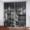 ZCFGG Verdunkelungsgardinen New York Nachtansicht Vorhang Blickdicht Verdunkelungs Gardinen mit Ösen Wärmeschutz & Geräuschreduzierung für Schlafzimmer 2X B140 x H245 cm