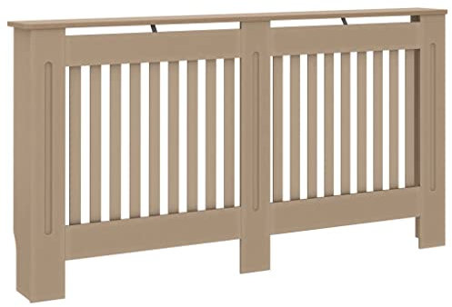 vidaXL Heizkörperverkleidung mit vertikalen Latten Heizkörperabdeckung Heizungsverkleidung Heizung Heizkörper Abdeckung 152x19x81,5cm MDF
