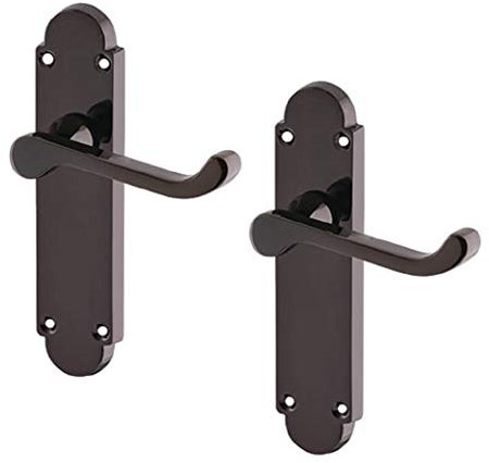 Door Handle Black Nickel Epsom Style Victorian Scroll x 1 Pair - Haven Heritage ®