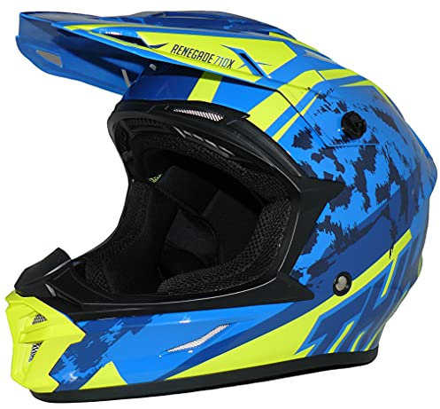 protectwear Crosshelm Endurohelm blau gelb Modell R710X-XXXXS
