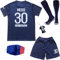 DMDMK Paris Messi #30 2022/2023 Heim Trikot Shorts und Socken Kinder und Jugend Größe (Navy, 30 (13-14 Jahre))