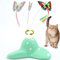 Vealind Indoor Interactive Play Teaser Cat Toy with 360°Electric Rotating Butterfly (Green)