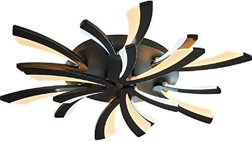 Eurotondisplay XW062 LED Deckenleuchte mit Fernbedienung Lichtfarbe/Helligkeit ModerN und Hochwertig (XW062-9 schwarz)