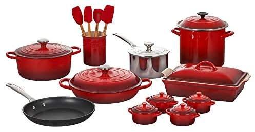 Le Creuset 20 Piece Mixed Material Set, Cerise