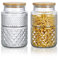 Joeyan 2L Biscotti Glas Keksdose mit Deckel - 2er Set Luftdichete Aufbewahrungsgläser für Müsli, Mehl, Pasta, Cornflakes-Groß Vorratsdosen Glas für Küche Schrank Waschküche