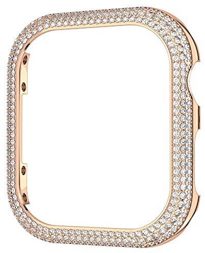 Swarovski Coque Sparkling compatible avec Apple Watch, cristaux transparents, placage ton or rosé