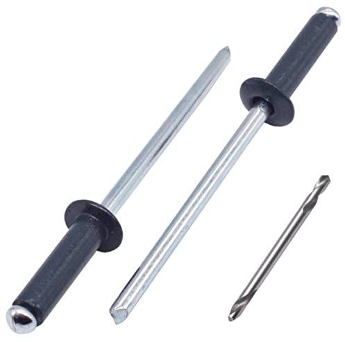 SKIR'CO Lot de 50 rivets aveugles peints 4,0 x 16 mm en aluminium avec foret inclus (gris anthracite RAL 7016)