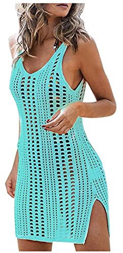 callmo Damen Strandkleid Damen Strandkleid Chiffon Sommer Strandponcho Badeanzug Bikini Cover-Ups mit Quasten Boho Strandtunika Transparent Strandurlaub Badeanzug für Urlaub