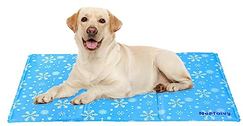 Nepfaivy Kühlmatte für Hund und Katze Groß - 90x50cm Kühldecke Hund Selbstkühlend mit Ungiftiges Gel, Hundekühlmatte Katzen Kaltgelpad für große Haustiere oder Mensch, L