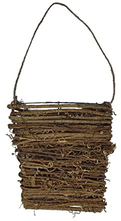 MagiDeal Korb mit Frühlingsblumen Haustür, Indoor Veranda Girlande Frühlingskranz Dekor Haustür Korb für Bar Yard Cafe Heimdekoration Geschenke, Ohne Blumen