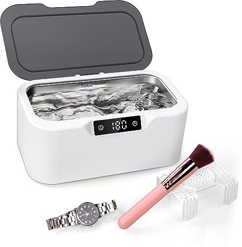 AMFUN Pulitore Ultrasuoni, 500ML Professionale Lavatrice Ultrasuoni, 45000Hz Pulizia Ultrasuoni con 3 Impostazioni Dell'ora, Pulitore ad Ultrasuoni per Gioielli Occhiali Orologi Argento Anell