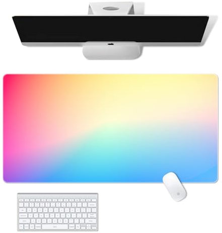 Leder Schreibtischunterlage, 80x40cm Multifunktionales Office Mousepad, Rutschfeste Wasserdichte Ledertischmatte, Wasserdicht Mausmat für Büro und Zuhause(Rot, Grün, Gelbe Kombination)