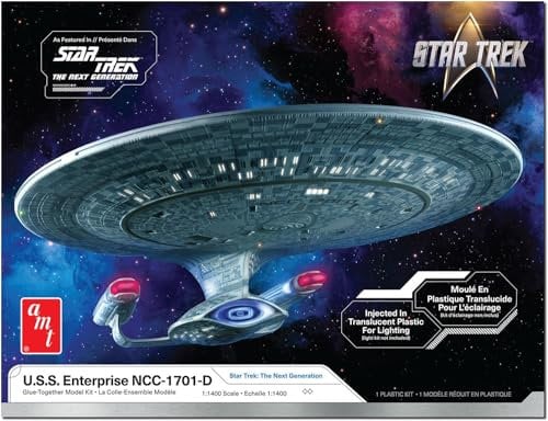 AMT - 1/1400 Star Trek: The Next Generation U.S.S. Enterprise NCC-1701-D - Plastikmodellbausatz, Nicht Bemalt