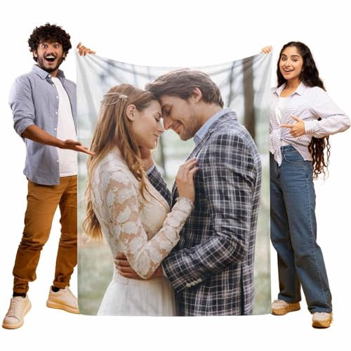 Personalisierte Decke,Decke mit Foto Personalisiert Decke mit Foto, Fotodecke mit Eigenem Foto,Super Weich Flanell Collage decke Geschenke für Vater, Mutter, Kinder, Haustiere, Freunde oder Paare
