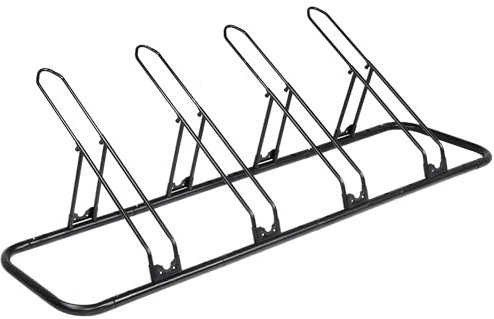 CyclingDeal Bicycle Floor Parking Rack Stand - for Mountain MTB Road Bike - Indoor Home Garage Storage - Adjustable 4 Bikes
