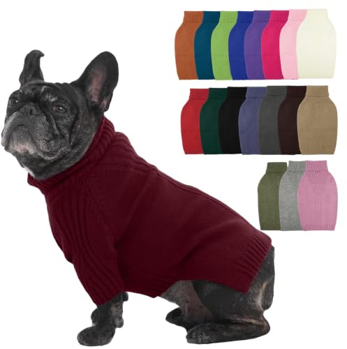 IECOii Hundepullover,Sweater für Hunde,Hundepullover für Kleine Mittelgroße große Hunde,Warm Rollkragen Hunde Pullover,Winter Hundebekleidung for Französische Bulldogge,Labrador,Deutscher Schäferhund