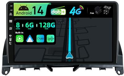 BXLIYER | Eingebaut 4G & DAB | Android 15 QLED Autoradio für Benz W204 S204 C-Class C180 C200 C220 (2006-2011) |6G+128G | Carplay & Android Auto | Kamera + MIC | Dual Band WiFi | 9 Zoll 8-Core 2 Din