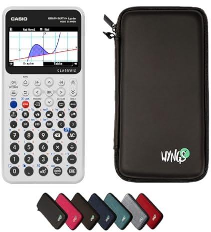 Casio Graph Math+ inkl. WYNGS Schutztasche Schwarz - Grafikrechner - Basic Set