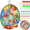 Dartscheibe Kinder, Dosenwerfen, 29'' Doppelseitige Dartscheibe Anzug Kinder Game mit 20 klebrigen Bällen, 10 Darts, Dartscheibe für Kinder, Indoor Outdoor Spiele, Spielzeug ab 4 Jahre Junge