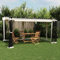 Amorsee Pérgola de Jardín con Techo y Malla, Pérgola de Aluminio 4x3 m, Cenador de Jardín con Techo Retráctil, Poliéster Resistente al Agua y a UV para Patio Terraza Exterior Crema