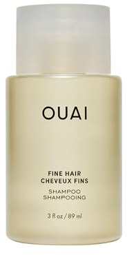 OUAI Fine Shampoo Travel Size - Volumising Shampoo, Strengthening Keratin, Biotin & Chia Seed Oil for Fine Hair - Delivers Clean, Weightless Body - Paraben, Phthalate, Sulfate Free Hair Care - 89ml