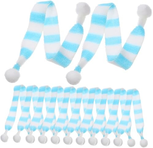 Yardenfun Schal für Puppen 20 Stück Mini-weihnachtsschals Zarte und Weiche Strickschals für Weihnachtsspielzeug und Dekoration