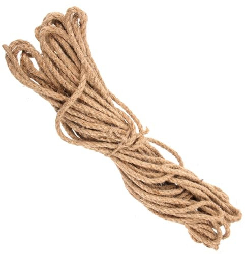 Artibetter Cuerda De Cáñamo Pesada Para Agricultura y Jardinería, Hilo De Yute Resistente De 6 Mm Amarillo, Rollo De 20 Metros, Cuerda Natural Anti Corrosión Para Manualidades y Embalaje
