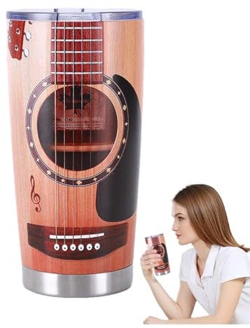 Sghtil Tasse isolée en acier inoxydable, gobelet de valeur nutritive pour guitariste, Faits nutritionnels de voyage Tumbler Mug, Gobelets isolés en acier inoxydable pour guitariste de 20 oz pour les