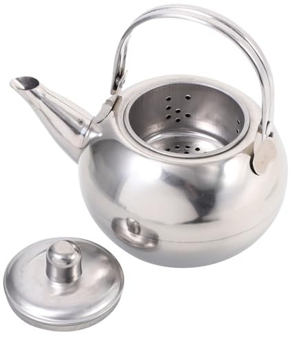 PAMINGONO Edelstahl Teekessel Silber Wasserkocher Große Öffnung Sicher Sanitär Handgriff Hitzeschutz Praktischer Edelstahl Wasserkessel Für Tee Und Wasserabkochung