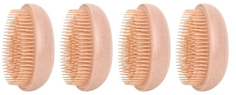 HUSHUI 4Pcs Wheat Straw Hair Brush Egg Shape Detangling Brush Portable Styling Comb Hair Brush for All Hair Types