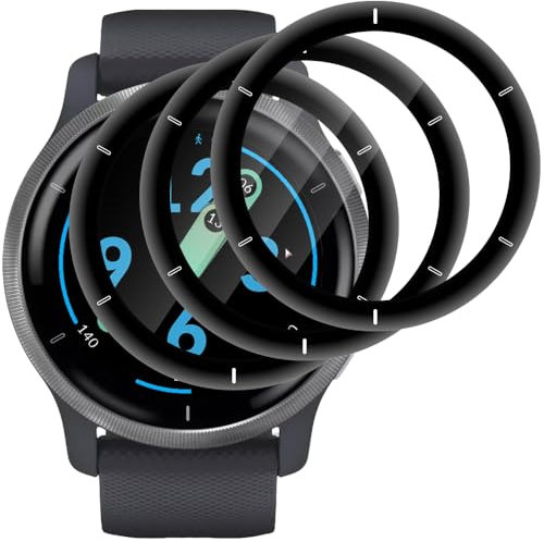Beukei Vitre Protection pour Garmin Venu 2 Verre Trempé, 3 Pièces Vert Trempe [Dureté 9H][HD Claire][Sans Bulless][Anti Rayures] Protection Ecran