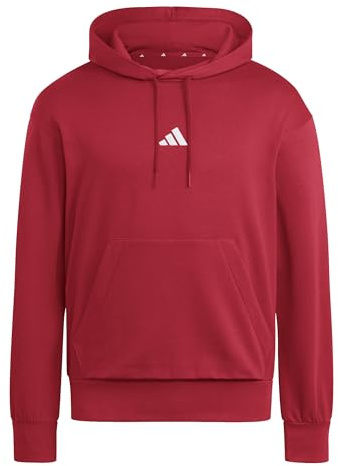 adidas Homme Essentials FEELCOZY Fleece Hoodie, Active Maroon/White, 3XL