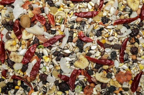 5kg Johnston & Jeff Low Sunflower Diet for African Greys – Premium Complete Parrot Food Mix with Fruits, Nuts & Vegetables-Sold Loose