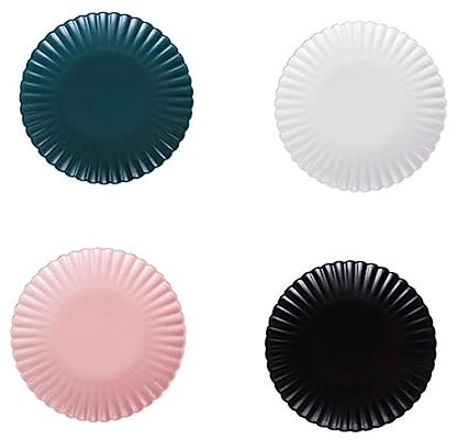 Warmhm Black Chrysanthemum Ceramic Snack Plate Dessert Tray Dinner Plate Kitchen Tableware