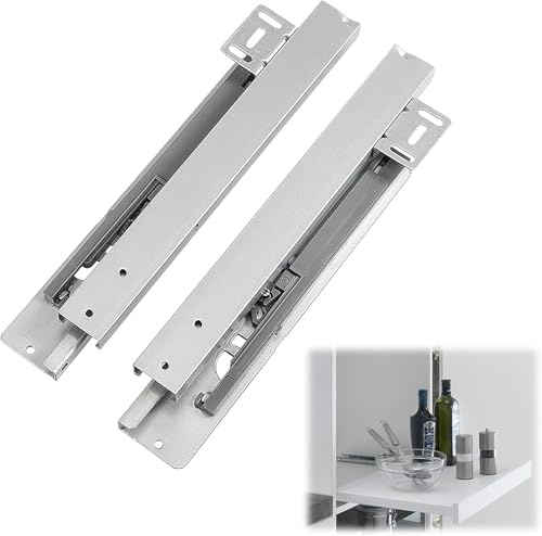 Bocguy Undermount Drawer Slide, 1 Pair of 450mm/17.7in Full-Extension Soft Close Drawer Runners, 40 KG Load Capacity, Self-Closing Drawer Runners with Soft-Closing Mechanism