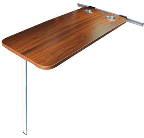 WXPGFEQ Wandmontierter Klapptisch für Wohnmobil, Campervan und Zuhause – platzsparendes Holzmaserungsdesign mit Schiebeset, ideal für Büro, Schlafzimmer und Küche