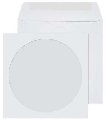 RIVERMEDIA CD Paper Wallet with Clear Window & Adhesive Flap – Single Disc Paper Sleeve Storage for CD/DVD (1000)