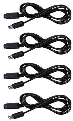 Ludom 4pcs Game Controller Extension Cables, 1.8 Meters Long, Compatible with GC/Wiii Controllers.