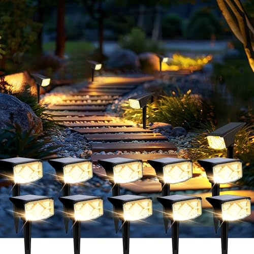 SOLPEX Solar Spot Lights Outdoor Waterproof 10 Pack Warm White